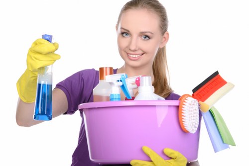 Professional cleaning team preparing a Docklands rental property for handover