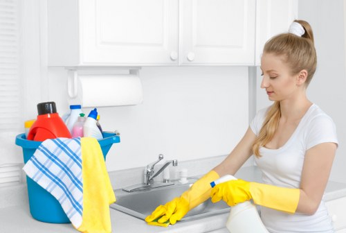 Deep carpet cleaning equipment in a Docklands living room