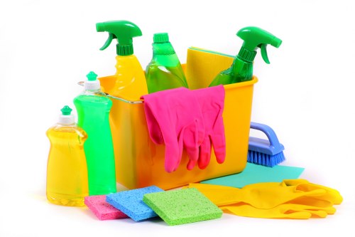 Operative applying carpet cleaning treatment with care